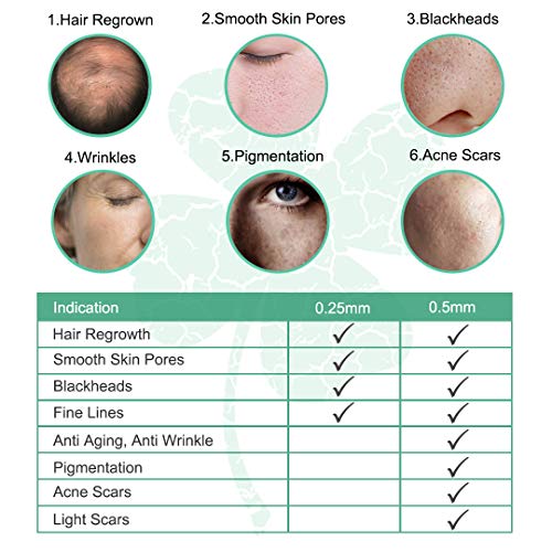 Anmyox - Rodillo dermatológico de microagujas para cara y cuerpo, 540 microagujas de titanio, con estuche de almacenamiento y rodillo de jade