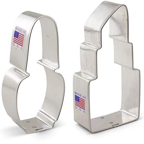 Ann Clark Cookie Cutters Juego de 2 cortadores de galletas maquillaje con libro de recetas, pintaúñas y pintalabios