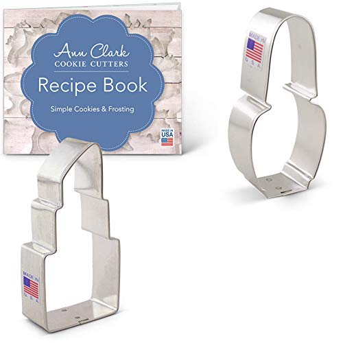 Ann Clark Cookie Cutters Juego de 2 cortadores de galletas maquillaje con libro de recetas, pintaúñas y pintalabios