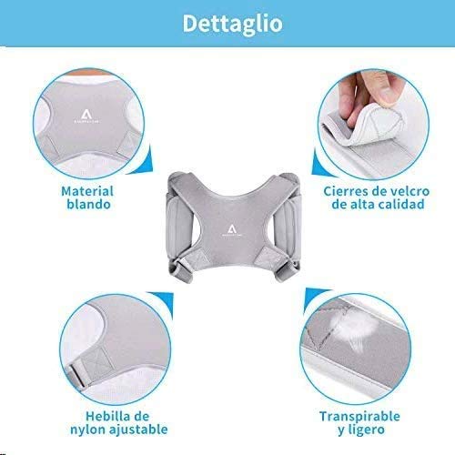 Anoopsyche Corrector de Postura Corrector Espalda Soporte Ajustable para Postura de Espalda Transpirable Corrección Postural Aliviar el Dolor para Mujeres y Hombres (2X Soportes para hombreras)