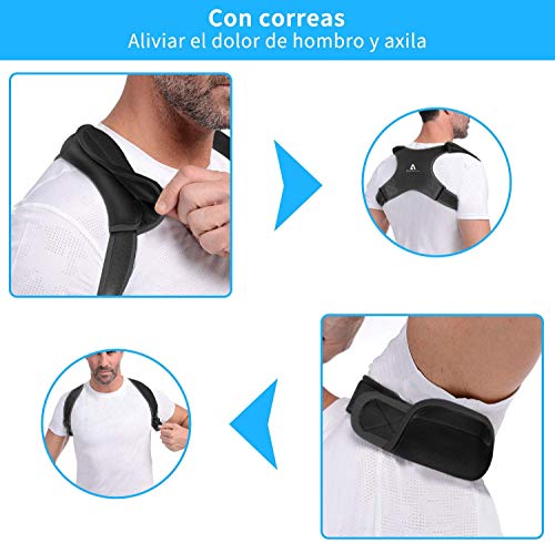 Anoopsyche Corrector de Postura Corrector Espalda Soporte Ajustable para Postura de Espalda Transpirable Corrección Postural Aliviar el Dolor para Mujeres y Hombres (2X Soportes para hombreras)