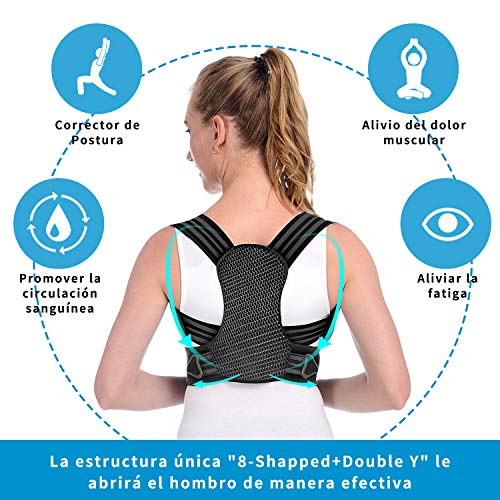Anoopsyche Corrector de Postura para Hombre y Mujer, Transpirable Chaleco para la Espalda para Dolor de Espalda, Corrector de Espalda y Hombros, Cinturón de Cintura Doble Mejorado Aliviar la Joroba