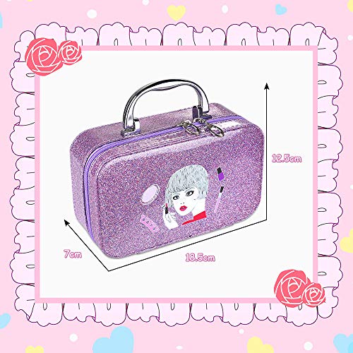 Anpro 23pcs Kit de Maquillaje Niñas,Juguetes para Chicas, Cosméticos Lavables, Regalo de Princesa para Niñas en Fiesta,Cumpleaños,Navidad