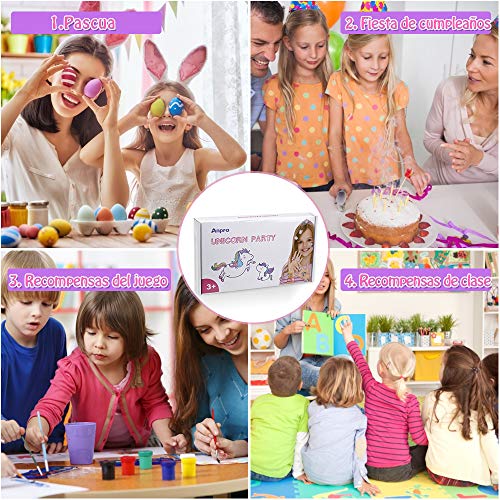 Anpro 90 PCS Kit de Unicornio para Niños,Regalos Piñatas de Cumpleaños,Juguetes de Fiesta,Regalo Original para Niñas
