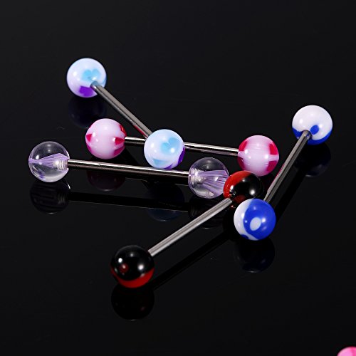 Anself - 105 Unidades Piercings de Lengua Nariz Labio Cejas Cuerpo, Acero Inoxidable (105 Pcs)