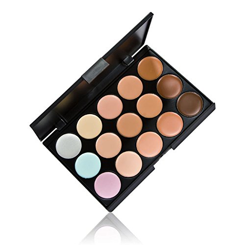 Anself 15 colores Paleta de correctores para cara ojos crema facial camuflaje de maquillaje cosmético de tono de la tierra