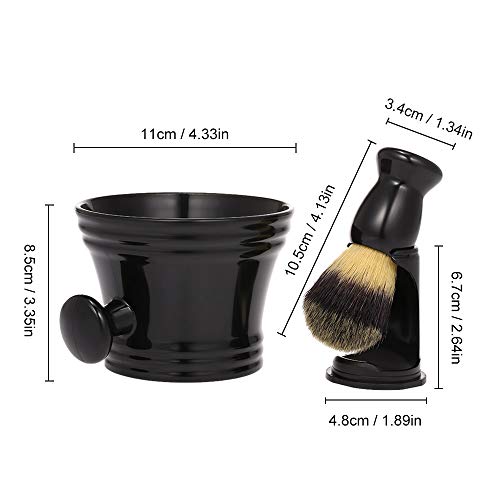 Anself 3 in1 Brocha de Afeitar Soporte Brocha de Afeitar Húmeda para Hombre Cepillo De Barba para Herramientas de afeitar (Type2)