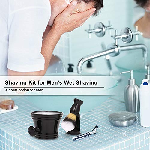 Anself 3 in1 Brocha de Afeitar Soporte Brocha de Afeitar Húmeda para Hombre Cepillo De Barba para Herramientas de afeitar (Type2)