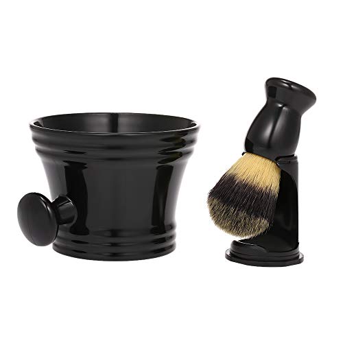 Anself 3 in1 Brocha de Afeitar Soporte Brocha de Afeitar Húmeda para Hombre Cepillo De Barba para Herramientas de afeitar (Type2)