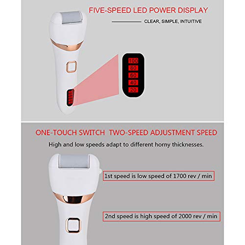 Anself Callus de pie eléctrico con 3 cabezales de rodillo extractores Dispositivo de pedicura recargable Lima de pie electrónica Herramientas de pedicura