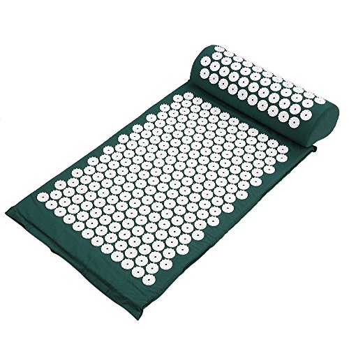 Anself Cojín Masajeador de Acupresión Mat Aliviar el Estrés Yoga Mat Dolor Acupuntura Almohada de Masaje de Spike con la Almohadilla