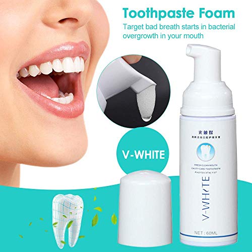 Anself Pasta de Dientes 60ml ^2 con Espuma Blanqueamiento dental aliento fresco Limpieza profunda