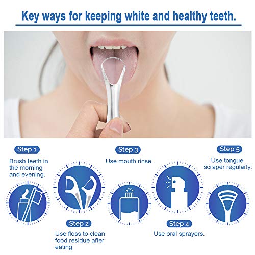 Anself Raspador de lengu Portátil, Oral Limpiador de lengua Cepillo Barredoras más frescas para adultos Niños