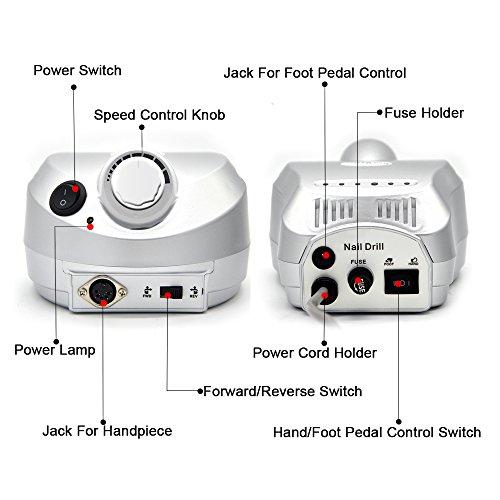 Anself Torno Taladro Lima Pulidor Eléctrico de Uñas (Golden)