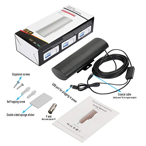 Antena TV,Senli Interior/Exterior de Alta Ganancia magnética Estable y Fuerte 150 millas Capacidad de recepción 36 pies con 4K 1080P HD VHF UHF Antena de TV más reciente para todo 2020