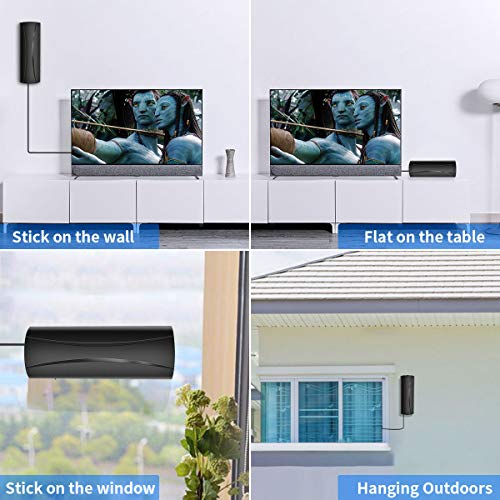 Antena TV,Senli Interior/Exterior de Alta Ganancia magnética Estable y Fuerte 150 millas Capacidad de recepción 36 pies con 4K 1080P HD VHF UHF Antena de TV más reciente para todo 2020