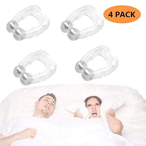 Anti Ronquidos Dispositivos, MILIER 4 Pcs Dispositivo Antirronquidos de Silicona Clip Antirronquidos para Hombres y Mujeres
