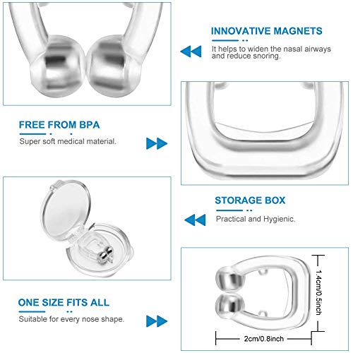 Anti Ronquidos Dispositivos, MILIER 4 Pcs Dispositivo Antirronquidos de Silicona Clip Antirronquidos para Hombres y Mujeres