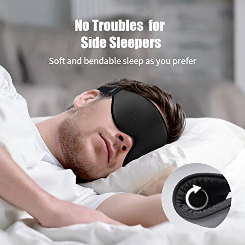 Antifaz para dormir 2020 máscara para los ojos mejoradas para y hombres mujeres, máscara para los ojos suave hecha de material de lycra contorneado en 3D, antifaz para dormir 100% que bloquean la luz