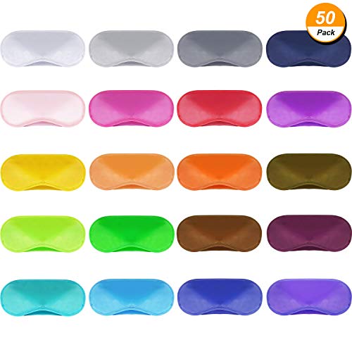 Antifaz para dormir, antifaz para los ojos, máscaras para dormir, para juegos, fiestas, viajes, con almohadilla para la nariz y correa ajustable, 50 unidades