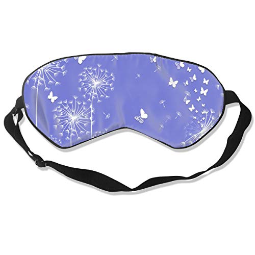 Antifaz para dormir, diseño floral de diente de león blanco y mariposas para dormir, para los ojos vendados, para hombres y mujeres, viajes, yoga, meditación