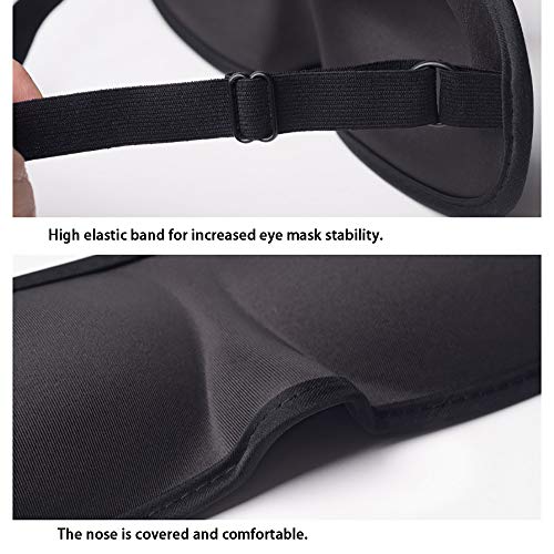 Antifaz para Dormir, Estéreo 3D, Protección para Los Ojos, Transpirable, Opaco, Color Sólido, Adecuado para Estudiantes, Negocios, Viajes, Siesta (con Tapones para Los Oídos) (Pink)