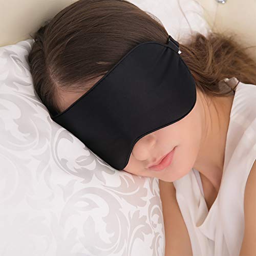 Antifaz para Dormir, JEFlex Seda Natural Blindfold Mascara para los ojos con correa ajustable