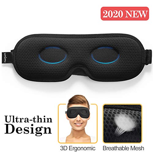 Antifaz para dormir Unimi para mujeres y hombres, antifaz ultrafino que bloquea la luz 3D, material de lycra suave, 360 ° sin ángulo ciego para bloquear completamente el antifaz ligero para dormir