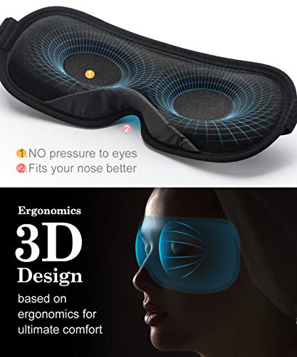 Antifaz para dormir Unimi para mujeres y hombres, antifaz ultrafino que bloquea la luz 3D, material de lycra suave, 360 ° sin ángulo ciego para bloquear completamente el antifaz ligero para dormir