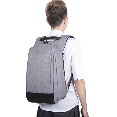 Antirrobo Mochila para Portátil, Impermeable Bolsa Mochilas para Ordenador 15.6 Pulgadas con Puerto de Carga USB Casual Mochila de Trabajo Viajera Escolares Universitaria pare Hombre Mujer, Gris