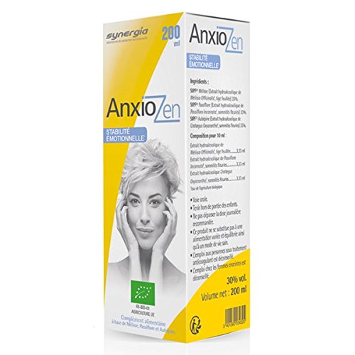 AnxioZen ❀ Ansiolítico natural ❀ Solución oral de plantas francesas orgánicas frescas ❀ Melisa, pasiflora, espino blanco ❀
