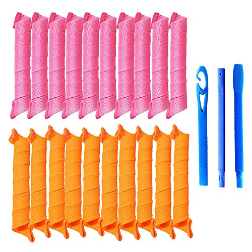 Anyasen 20 Piezas Rulos para el Pelo Rizador Pelo Rizadores de Pelo Rulos de Pelo Peinado de Rizos Espiral Rizador Pelo sin Calor y Ganchos, 55 cm