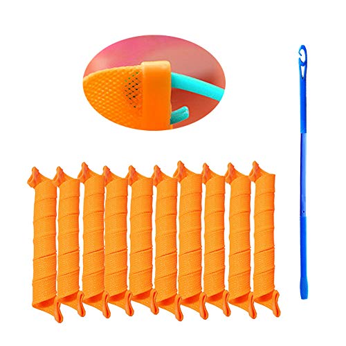 Anyasen 20 Piezas Rulos para el Pelo Rizador Pelo Rizadores de Pelo Rulos de Pelo Peinado de Rizos Espiral Rizador Pelo sin Calor y Ganchos, 55 cm