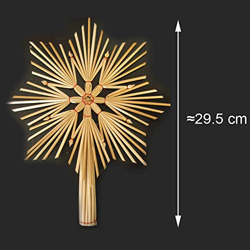 Anyasen 31 Piezas Estrellas de Paja Navidad y Parte Superior del árbol de Navidad de Paja Adornos de árbol de Navidad Ornamento Colgante Decoracion, Copos de Nieve Estrellas ángeles Corazones Piñas