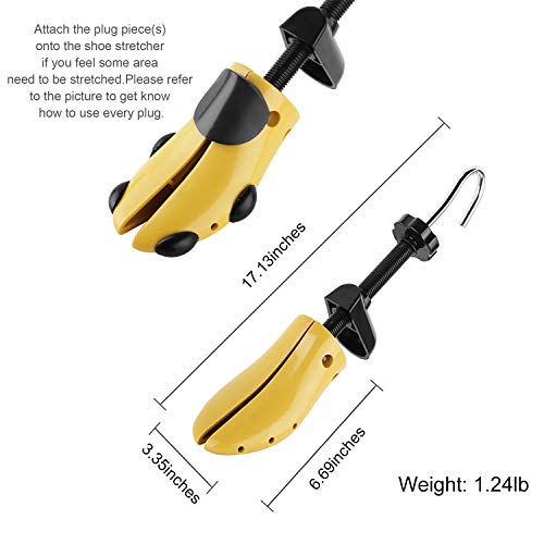 Anyeat Hormas para Zapatos, 1 par Árbol del zapato Árbol del zapato ajustable ajustable con cuerno de zapato para hombres y mujeres, (Amarillo, 40-47)