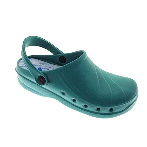 Anyovi Zueco Trabajo con Certificado(homologado),Transpirable,Suela Antideslizante - Unisex-Adulto Talla: 45 Color: Verde