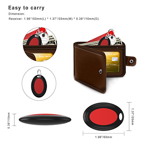 AOGUERBE Localizador de llaves Wireless Key Finder Buscador de Llaves Inalámbrico con Base de Soporte LED Linterna Teléfonos Rastreador Inteligente Cualquier Cosa Locador [4 Receptores y 1 Transmisor]