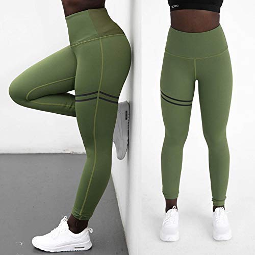 AoJuy Mujer Cintura Alta Anticelulitis Compresión Fino Leggings Medias para Abdomen Control Deportes Carrera Yoga - Negro, S
