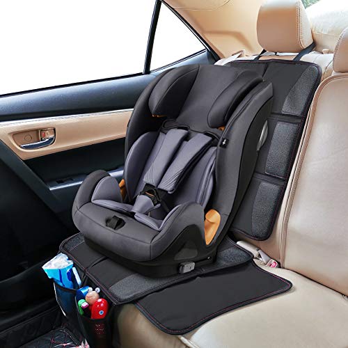 AOKBON Protector de Asiento para niños Asiento de Coche Seguro con Organizador Bolsillos para Bebé Protección Impermeable Limpieza Facil Contra Daños/Polvos/Líquidos