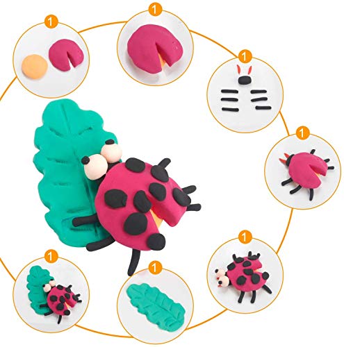 Aorula 48 Colores Air Dry Clay, Arcilla de Modelado Ultraligero, Magic Clay Artist Studio Toy, Arcilla y Masa de Modelado no tóxico, Arte Creativo DIY Crafts, Regalo para niños (48 Colores)