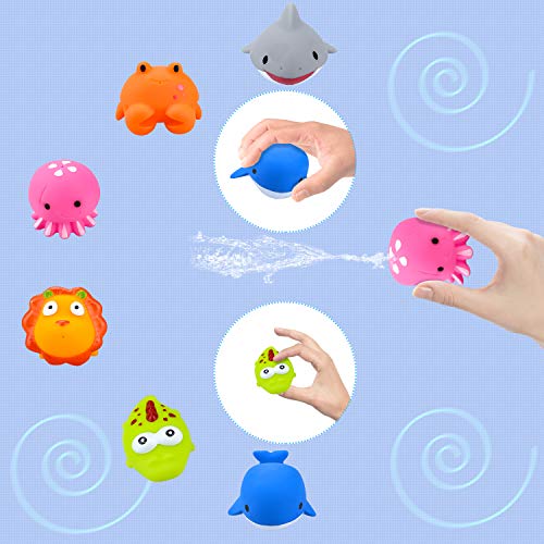 aovowog Juguetes Baño Piscina Juguete de Natación Bañera Animalitos Flotantes Coloridos Red de Pesca para Bebés Niños Niñas(18 Piezas)