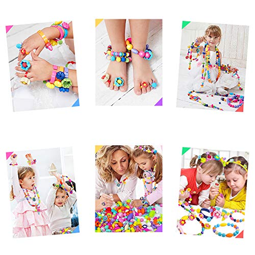 aovowog Pop Beads 560 PCS Joyería Snap Pop Beads DIY Kit Pulsera Anillo de Collar Juguetes Regalos de Cumpleaños de Juguetes para 3,4,5,6,7,8 Niños Niñas