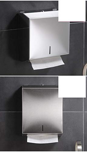 APAN Bandeja para Toallas de Mano de Acero Inoxidable Soporte para Caja de Papel para baño Inodoro Hotel montado en la Pared Caja de pañuelos para el hogar perforación Gratis (Color:como se muest