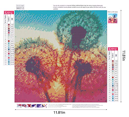 APERIL 2Pcs DIY 5D Diamond Painting, Punto De Cruz Diamante Kit Completo Adultos Niñas Diente De León & Amor De Playa Diamond Por Número Kit Para Rhinestone Bordado Diamante Arte