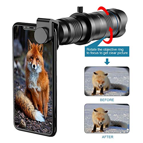 Apexel HD Cell Phone Lens-28X  - Teleobjetivo con obturador para iPhone Samsung, Huawei, Xiaomi, teléfono inteligente Android, telescopio monocular
