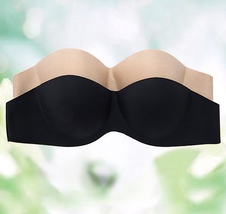 APIKA Cómod Apoyo No-rastro Sujetador Sin Tirantes Atractivo de(B,Beige)