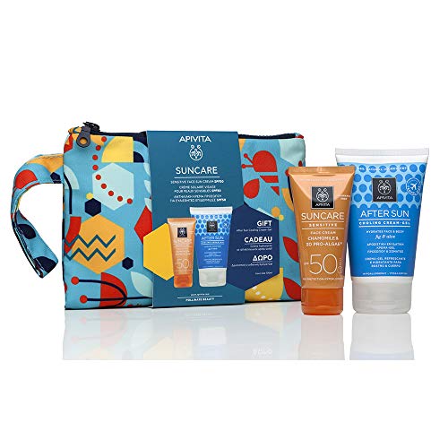 APIVITA SUNCARE Crema Facial Piel Sensible SPF50 + Regalo Aftersun 100ml + Regalo Neceser