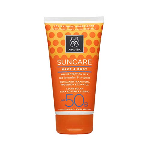Apivita Sunscreen Face & Body Milk SPF50 With Sea Lavender & Propolis 150ml