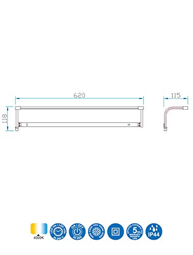 Aplique de baño mediano SISLEY - Iluminación interior MANTRA - LED 10W IP44 - color plata cromo