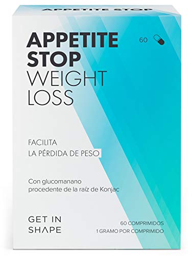 APPETITE STOP – Pastillas para adelgazar - Inhibidor de apetito con 1000mg glucomanano (raíz de Konjac) - 60 cápsulas – de Get In Shape